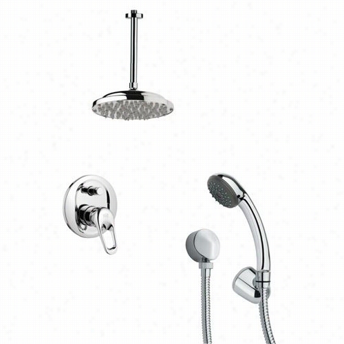 Remer By Nameek's S Fh6022 Orsino 15-1/3" &quor; Sleek Round Shower System In Chrome With 4-4/7""h Diverter