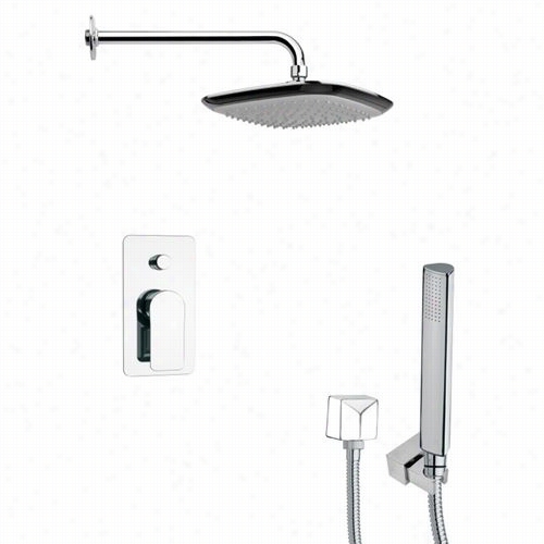 Remer By Nqmeke's Sfh6113 Orsino 2-4/5"" Square Shwoer System In Chrome With 7""h Diverter