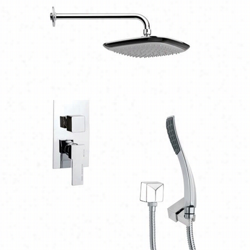 Remer Bt Nameek's Sfh6115 Orsino 2-4/5"" Contemporary Square Howr System In Chrome With 4-4/7""h Diverter