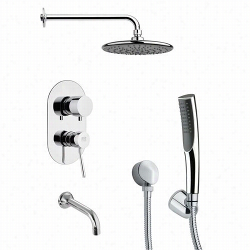 Remer By Nameek's Tsh4158 Tyga Sleek Tub And Shower Faucet Inc Hrome With 2-3/4&qhot;" Whandheld Shower