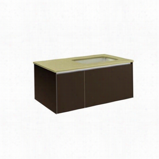 Robern Vd36brl16 36"" Two Drawer Deep Vanity In Hammered Oil-rubbed Bronze With Right Sink And Nightligh T