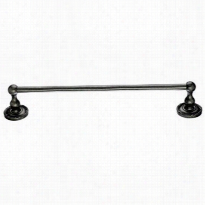 Top Knobs Ed6ape Edwardian Bath 18"&quo;t Single Towel Rod With Ribbon Backplate  In Antique Pewter
