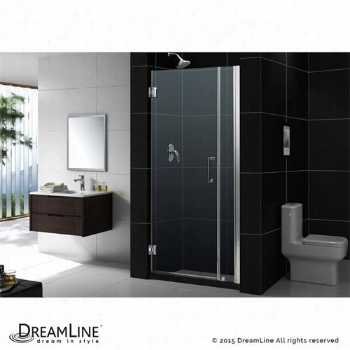 Dreamline Shdr-20297210 Unidoor 29&qot;" - 30""  Fframeless Hinged Shower Passage With 6"" Side Panel