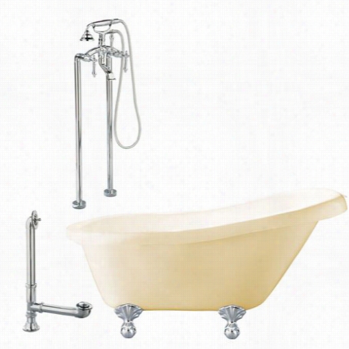 Giagni Lh2-pc-b Hawthorne 60&q Uot;" Bisque Sipper Tub With Prevail Over  Mount Faucet In Polisher Chrome