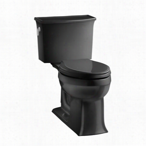 Kohler K-3551 Archer Vitreous China 1.28 Gpf Classfive Gravity Flush Comfort Height Elongated Two Piece Toilet With 2-1/8"" Glazed Trapway Withput Seat And Sup