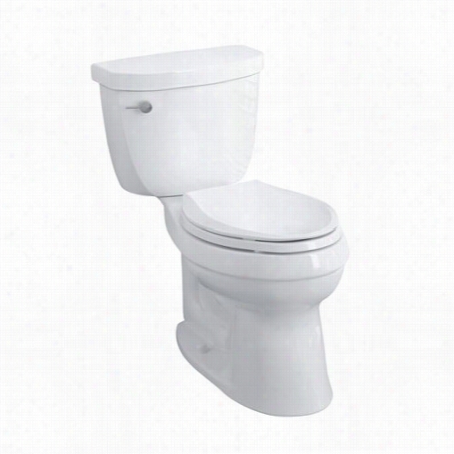 Kohler K-3609-u Cimarron Vitreous Porcelain 1.28 Gpf Class Five Left Hand Gravity Flush Comfort Height Elongated Wto Piece Toilet With Insuliher Tank Liner Without