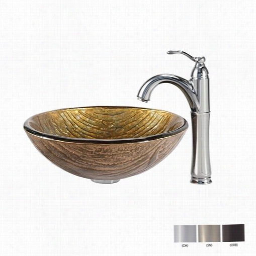 Kraus C-gv-395-19mm-1005 Terra Lass Vessel Sink And Riviera Faucet