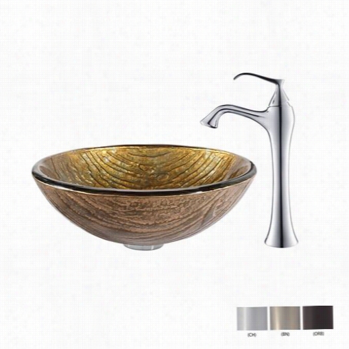 Kraus C-gv-395-19mm-15000 Terra Glass Tube Sink And Ventus Faucet