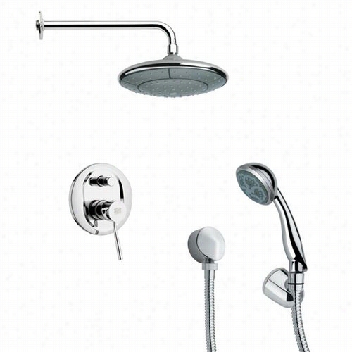 Remer By Nameek's Sfh6031 Orsino 4-5/7"&wuot; Shower Faucet Set In Chrome Witg Hand Shower And 6""h Diverter