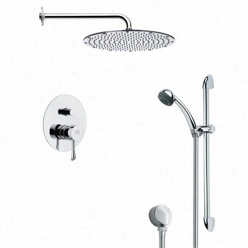 Remer By Nameek's Sfr7091 Rendino Sleek Shower Faucet In Chrome With Agency Shower And 28-1/7""h Shower  Slidebar