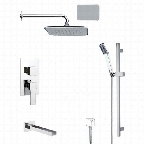 Remer By Nameek's Tsr9133 Galiano Rain Shower System Inchrome With 8-2/3""h D Iverter