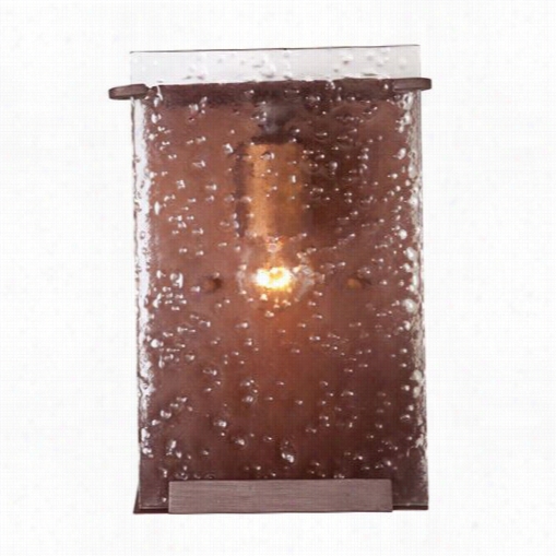 Varaluz 160b01ho Rain 1 Light Bathroom Fixture In Hammered Ore Ith Hand-pressed Rain Glass