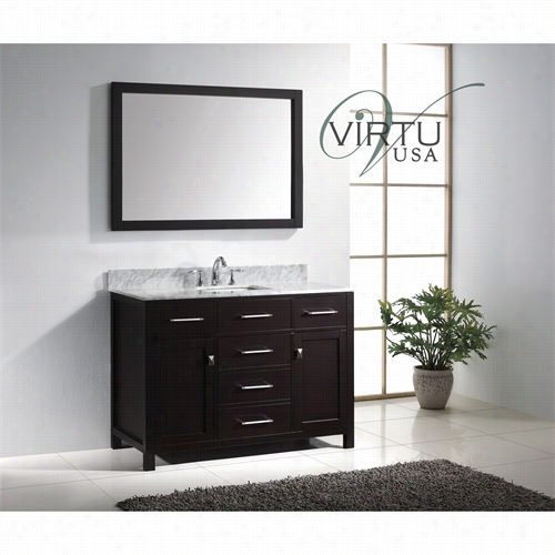 Virtu Usa Ms-2048-wmsq Caroline 48"" Ingle Sink Bathroom Vanity Se - Vanity Top Included