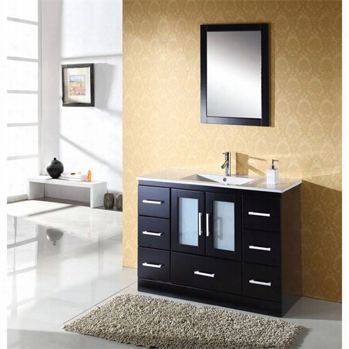 Virtu Ua Mss-6748 Zola 48"" Single Sink Bathroom Vanity In Esprsso - Vanity Excel Included