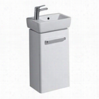Bissonnet 862040-276240 Elements Wall Mount Or Freestanding One Door Vanity Cabinet With Ceramic Sink - Vanity Top Included