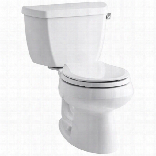 Kohler K-3577-tr Wellworth Classic 1.28 Gfp Roynd Front Toilet With Right Hand Trip Lever / Tank Locks