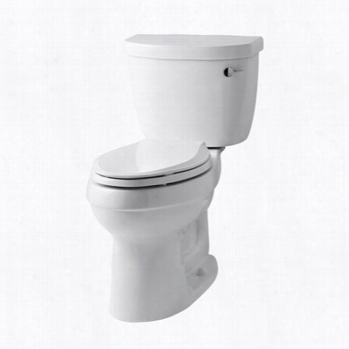 Kohler K-3589-ra Escale Vireous China 1.6 Gpf Class Flush Comfort  Height  Elongated Two Piece Toilet With 2-1/8"" Glazed Trapway Without Seat And Supply Line