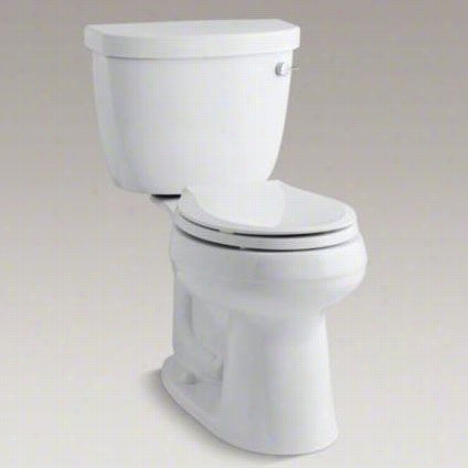 Kohler K-3851-ra Cimarron 1.28 Gpf Comfort Height Round Front Toilet With Right Hnad Slip Lever