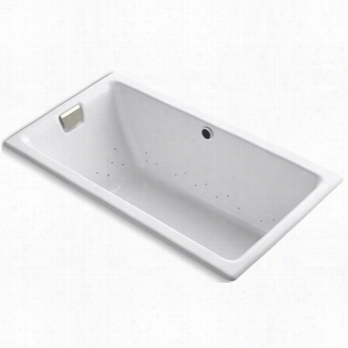 Kohler K-856-gsn Tea-for-two 66"" X 36"" Drop-in  Bubblemassage Bath Tub With Vibarnt Brushed Nickel Airjet