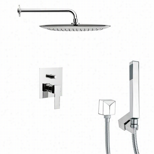 Remer By Nameek's Sfh6055 Orsino 13-7/9"" Swuare Shower  System In Chrome Wit H12-3/5""h Diverter