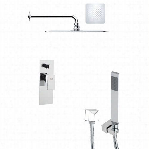 Remed B Ameek's Sfh6127 Orsino 19-1/2"" Contem Porary Square Shower System In Chrome With 5-12/""h Diverter