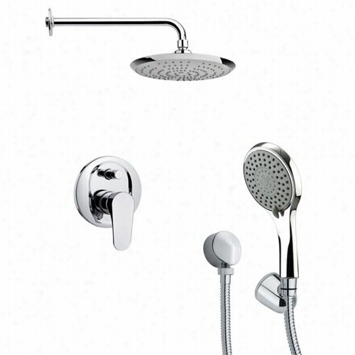 Remer By Nameek's Sfh6163 Orsino 2-5/7"" Modern Shower Faucet Set In Chrome With Hand Shower And 4-4/7""h Diverter