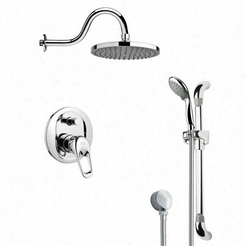 Remer B Nameek's Sfr7o64 Rendno Round Arin Shower Faucet In Chorme With Handheld Shower And 29-1/8"&quo T;h Showe R Slidebar