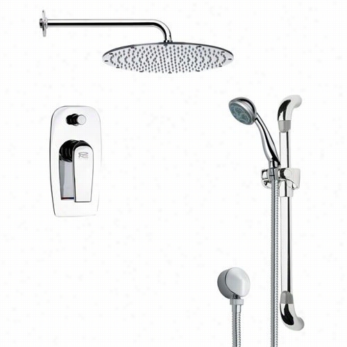 Remer By Nameek's Sfr7093 Rendino Sleek Shower Faucet In Chromme With Chirography Shower Annd 29-1/8""h Shower Slidebar