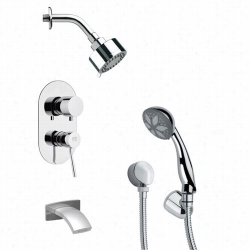 Remer Byy Nameek's Tsh4171 Tya Round Modern Shower System In Chrome With 1-1/4""ww Handheld Shower