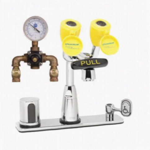 Speakmman Sef-1816-tw Eyesavre Bttery Operated Sensor Manual Override Eyewash Faucet In The Opinion Of Thermosattic Mixing Valve