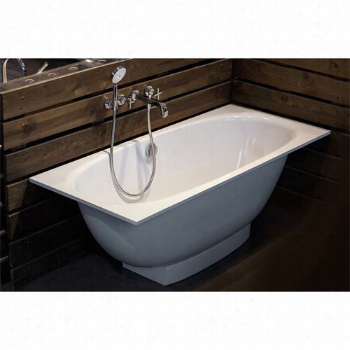 Aquatica Ge Min A-rect-wht Gemina Freestanding Ecomarmor Grave~ Bathtub In White With Rectangular Ledge