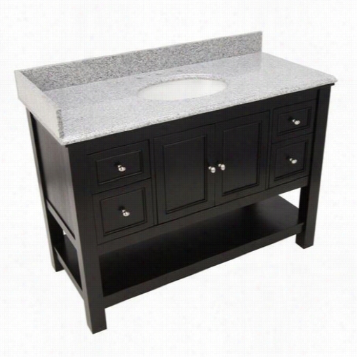 Foremost Gaea4822drggt Gazette 49"" Vanit In Dark Espresso With Rushmore Grey Granite Top And Single Bowl - Va Nity Top Included