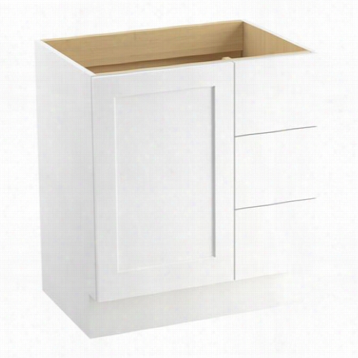 Kohler 99530-tkr Poplin 30"" Toe Kick Vanity  Cabinet Only By The Side Of 1 Door And 3 Drawers On Right