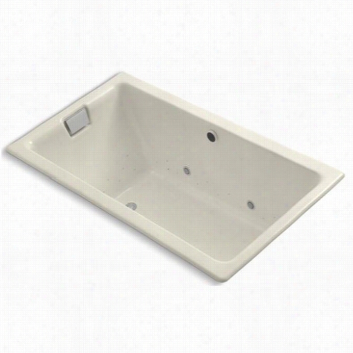 Kohler K-856-gc47 Tea-for-two 66"" X 3"" Dro-in Bubblemassage Bath Tub With Almond Airjet And Chromatherapy Lights