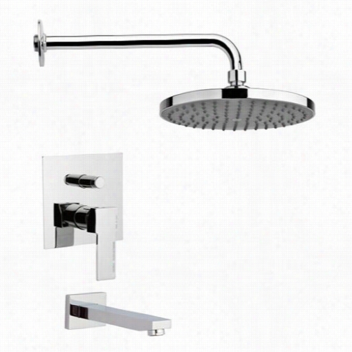 Remer By Nameke's Tsf2217 Peleo Sleek Rain Shower Ssytem Inc Hrome With 2-5/9"&qyot;w Tub Spout