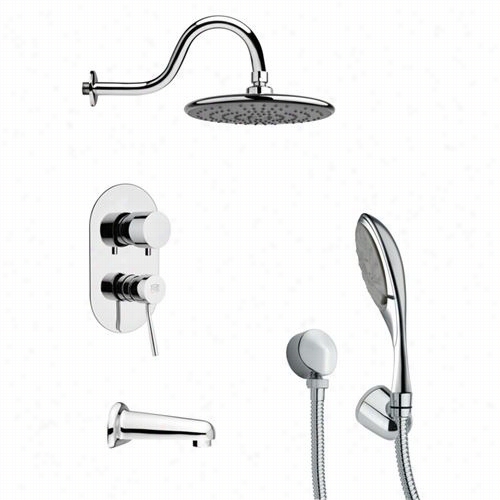 Remer By Nameek's Tsh4072 Tyg Sl Eel Tub And Shower Faucet In Chrome With Multi Funtion Hand Shower