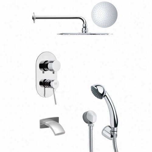Remer By Nameeek's Ttsh4122 Tyga Sleek All Over Shoer System In Chrome With 4&&qutt;"w Handheld Shower