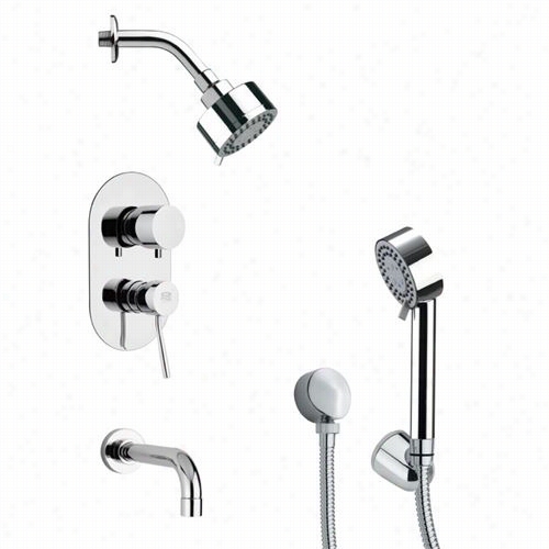 Remer By Nameek's Tsh4169 Tya Sleek Modern Showwer Systemin Chrome With 8-1/3""w Tub Gush