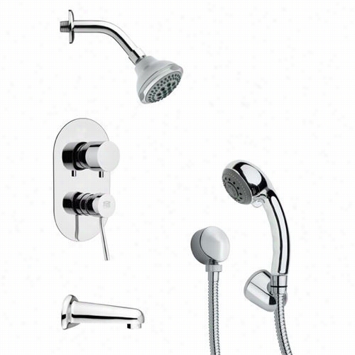 Remer By Nameek's Tsh4175 Tyga Contemporary Round Tu B And Shower Faucet I Chrome Withh Andheld Showe