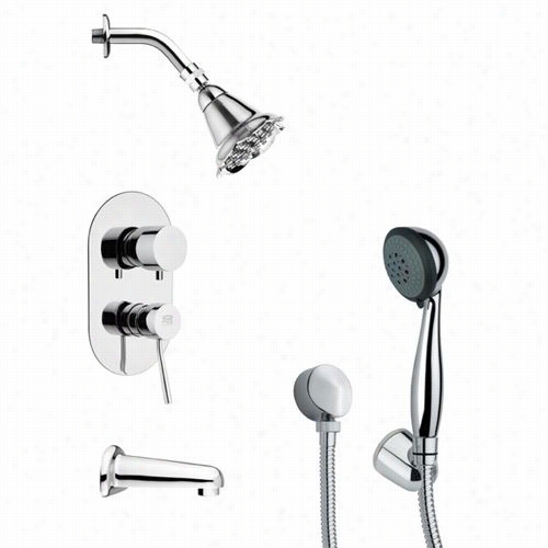 Remer By Nameek's Tsh4183 Tyga Contemporary Tub And Shower Faucet With Handheld Shower