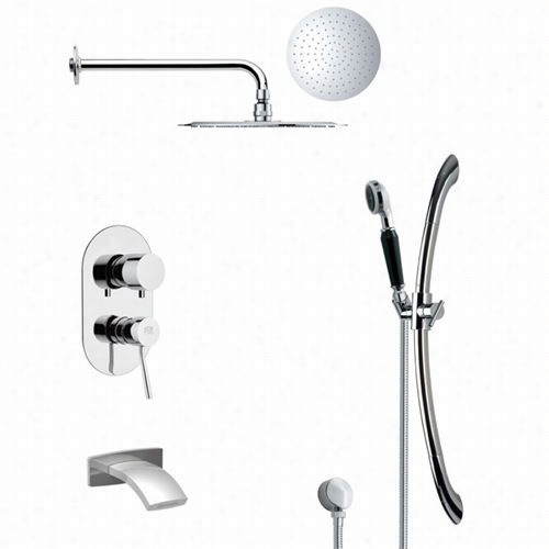 Remer By Nameek's Tsr9132 Aliano  Rain Shower Syystem In Chrome With -3/4""w Handheld Shower