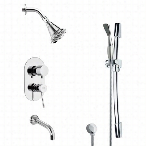 Reemer By Nameek's Tsrs9182 Galiano Ontemporary Round Shower System In Chrome With 7-7/8""h Handheld Shower