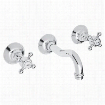 Rohl A1477lpapc-2 Country Bath Acqui Column Spout Wall Mounte Iwdeespread Lavatory Faucet In Polsihed Chrome Attending Porcelainlever Handle