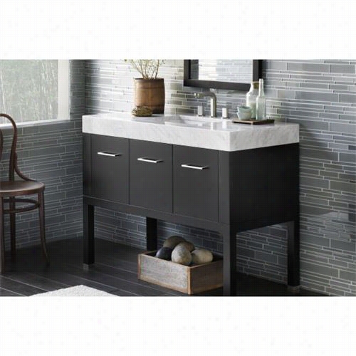 Ronbow 03688-b02 Calabria 48"" Wood Vanity Cabinet With 3 Drawers In Black