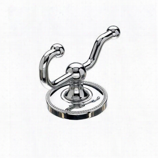 Top Knobs Edzpca Edwardianbath Double Hook With Beaded  Backplate In Polished Chrome
