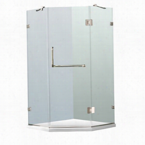 Vigo Vg6062chcl40ws 40 X 40 Frameless Neo-angle 3/8"" Free/chrome Shower Enclosr E  With Low-profile Base