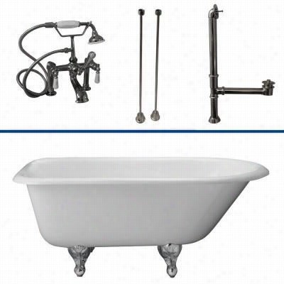 Barclay Tkctr7h60  60"" Cast Iron Tub Kit Porcelain Lever Handles Tub Filler With Handshower