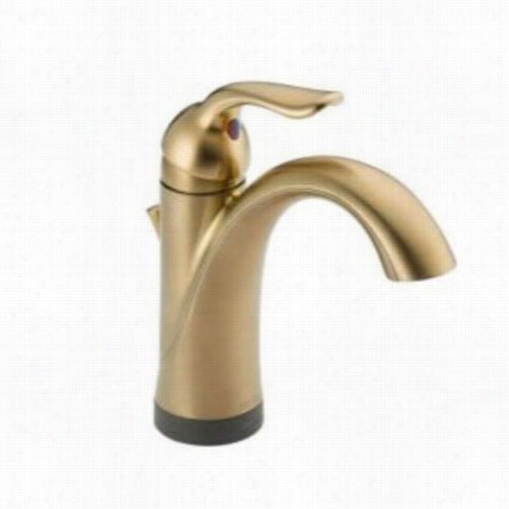 Delta 538t-cz-dst Lahara Single Handle Lavatory Faucet With Touch2o.xt Technology In Champagne Bronnze