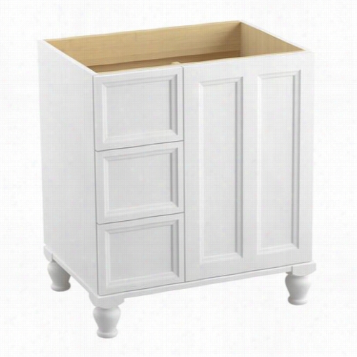Kohler 99517-lgl Damask 30"" Legs Vanity Cabbinet Only With 1 Doors And 3 Dra Wers On Left