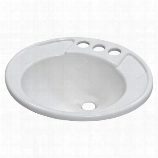 Lyons Industr Ies Dlav Deluxe 17"&quto; Acrylic Lavatory Oal Drop In Sink With Moldedd Soap Dishes